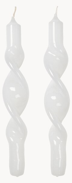 Súprava ručne vyrobených vysokých sviečok Twist, 2 diely