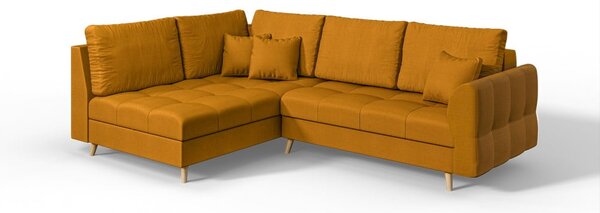 Rohová pohovka (ľavý roh) v horčicovohnedej farbe Ariella - Ropez