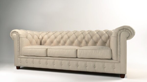 Krémová zamatová pohovka 230 cm Cambridge - Ropez