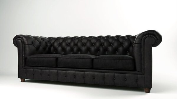 Čierna zamatová pohovka 230 cm Cambridge - Ropez