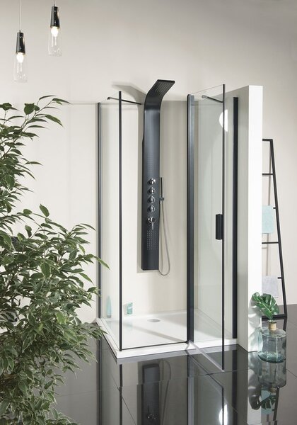 Polysan Polysan, ZOOM LINE BLACK sprchové dvere 1400mm, číre sklo, ZL1314B