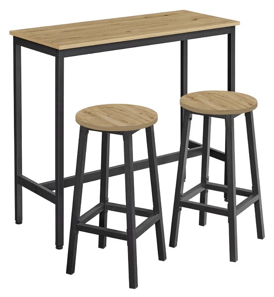Jedálenský set 1+2, barový stôl 100x40 cm a barové stoličky TAYLOR ARTISAN