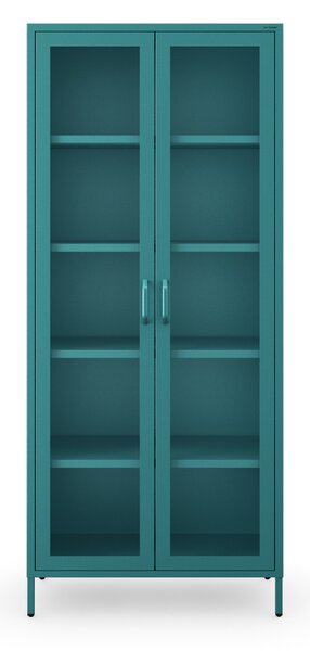 Vitrína ANGELO, 800 x 1850 x 450 mm, Modern: morská modrá