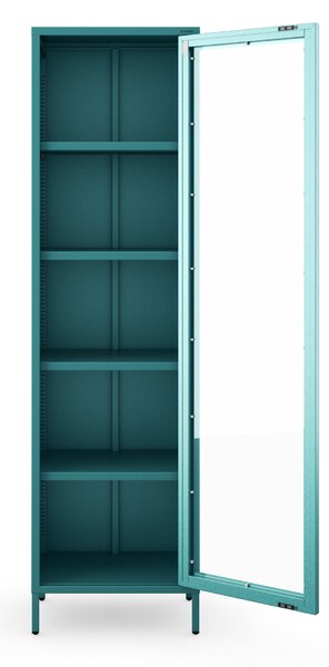 Vitrína LUIGI, 500 x 1800 x 350 mm, Modern: morská modrá
