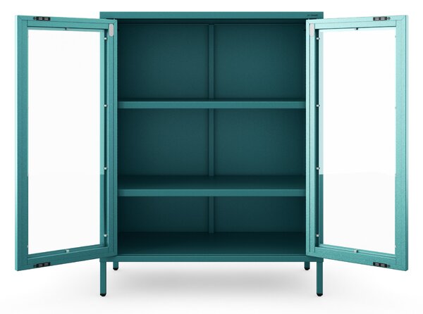 Vitrína GINA, 800 x 1015 x 400 mm, Modern: morská farba