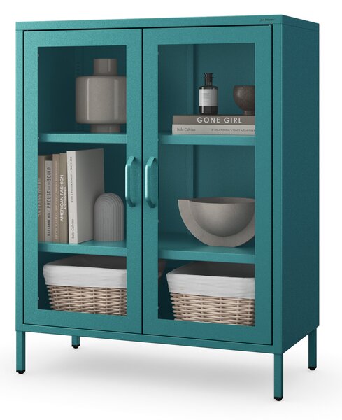 Vitrína GINA, 800 x 1015 x 400 mm, Modern: morská farba