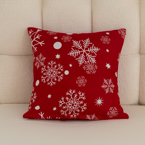 Obliečka na vankúš z mikrovlákna SNOWFALL 45x45 cm, červená
