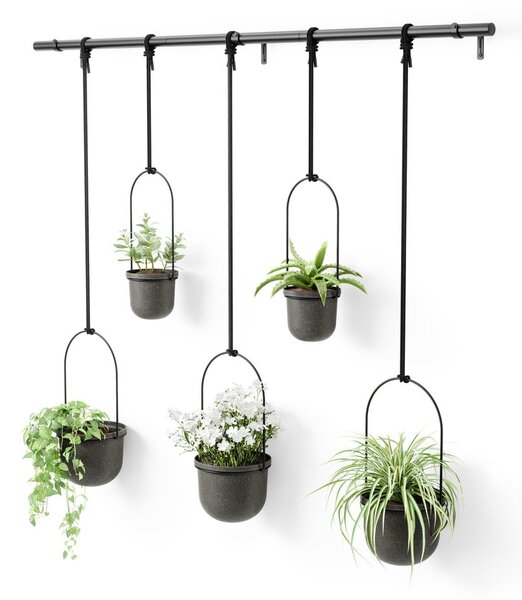 Plastové obaly na kvetináče v súprave 5 ks na bylinky/závesné a nástenné ø 7,5 cm Triflora – Umbra