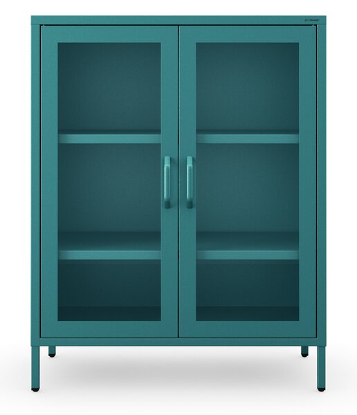 Vitrína GINA, 800 x 1015 x 400 mm, Modern: morská farba