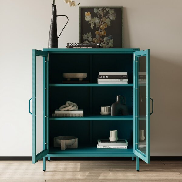 Vitrína GINA, 800 x 1015 x 400 mm, Modern: morská farba