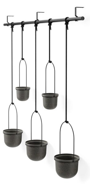 Plastové obaly na kvetináče v súprave 5 ks na bylinky/závesné a nástenné ø 7,5 cm Triflora – Umbra