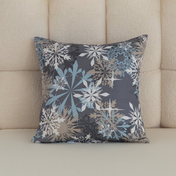 Obliečka na vankúš z mikrovlákna SNOWFLAKE 45x45 cm, modrosivý