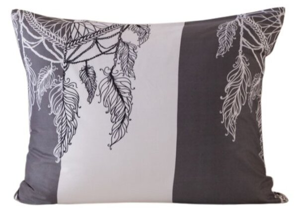 Obliečka na vankúš z mikrovlákna TIRSO 50x70 cm, sivo-biela