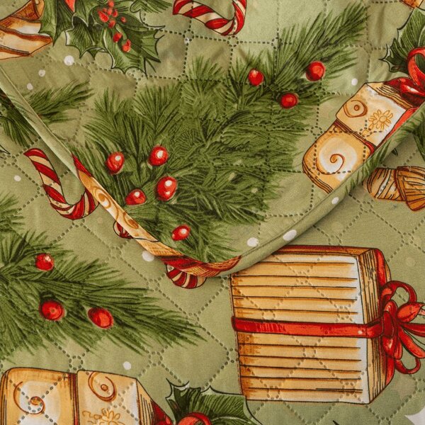Prehoz na posteľ CHRISTMAS PRESENTS zelený Rozmer: 220 x 240 cm