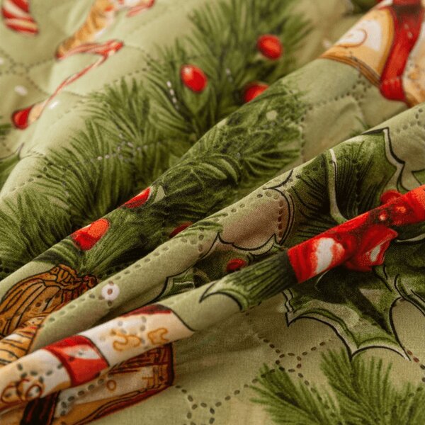 Prehoz na posteľ CHRISTMAS PRESENTS zelený Rozmer: 220 x 240 cm