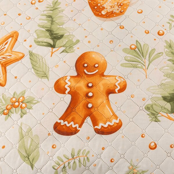 Prehoz na posteľ WINTER GINGERMAN, biely Rozmer: 170 x 210 cm