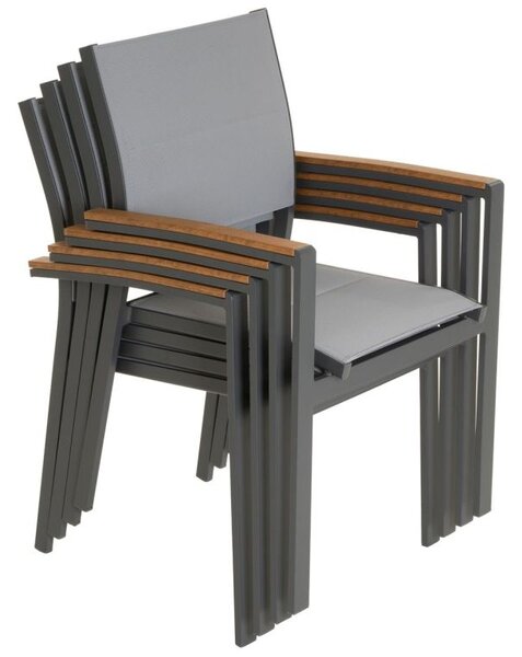 Záhradná stohovateľná stolička antracit,86,5x 57x57,5 ​​cm