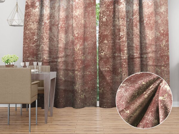Biante Zamatový záves Isabela IBL-013 Gold Design staroružový - šírka 135 cm 135x140 cm