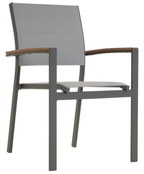 Záhradná stohovateľná stolička antracit,86,5x 57x57,5 ​​cm