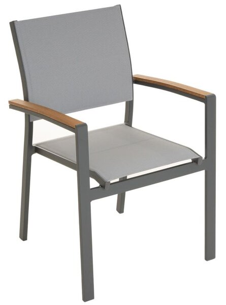 Záhradná stohovateľná stolička antracit,86,5x 57x57,5 ​​cm