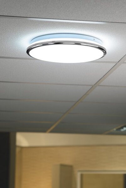 Sapho Sapho, SILVER stropné LED svietidlo, priemer 29cm, 10W, 230V, 3000K/4000K/6500K, IP44, chróm, AU480