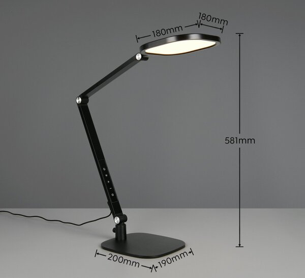 Trio 535810132 LED stolná lampička SERVO | 14W integrovaný LED zdroj | 1400lm | 3000+4200+6500K | vypínač | stmievač