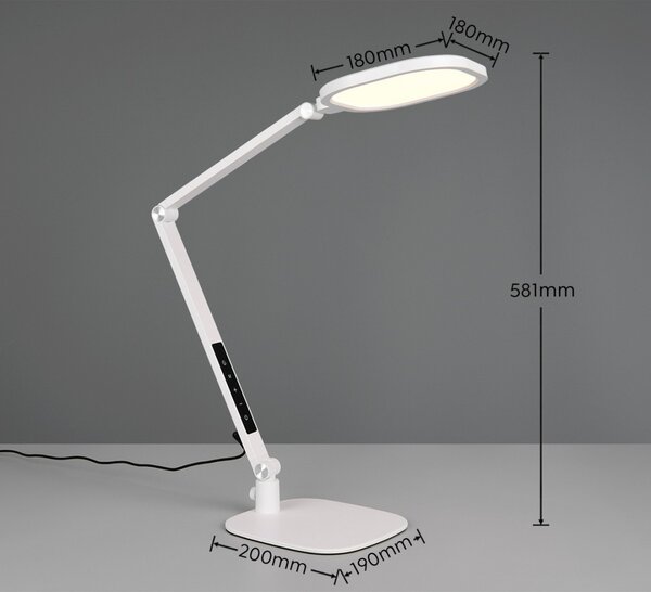 Trio 535810131 LED stolná lampička SERVO | 14W integrovaný LED zdroj | 1400lm | 3000+4200+6500K | vypínač | stmievač