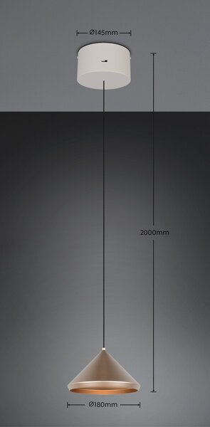 Trio 336210165 LED závesné stropné svietidlo LAGUNA | 5W integrovaný LED zdroj | 500lm | 2300+3000+4000K
