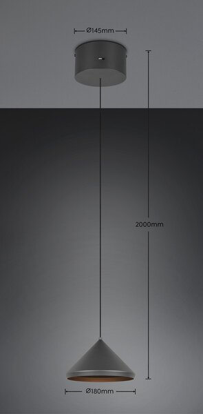 Trio 336210132 LED závesné stropné svietidlo LAGUNA | 5W integrovaný LED zdroj | 500lm | 2300+3000+4000K