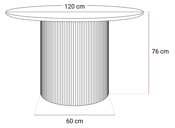 OKRÚHLY JEDÁLENSKÝ STÔL DEBORA PIESKOVEC 120 cm