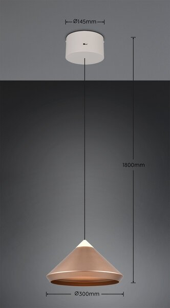 Trio 336219165 LED závesné stropné svietidlo LAGUNA | 14W integrovaný LED zdroj | 1200lm | 2300+3000+4000K