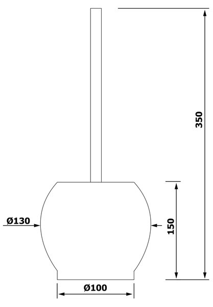 Sapho Sapho, WC štětka na postavení, broušený nerez, GA1311