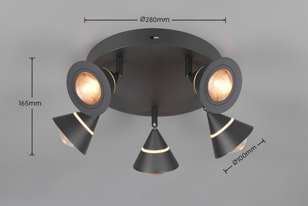 Trio 637010532 LED bodové stropné svietidlo ROMEO | 7W integrovaný LED zdroj | 700lm | 2300+3000+4000K