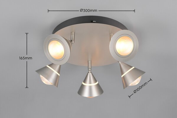 Trio 637010507 LED bodové stropné svietidlo ROMEO | 7W integrovaný LED zdroj | 700lm | 2300+3000+4000K