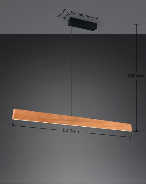 Trio 359719130 LED závesné stropné svietidlo EDGEWOOD | 35W integrovaný LED zdroj | 4150lm | 2700-6000K | stmievač | na lanku | diaľkové ovládanie