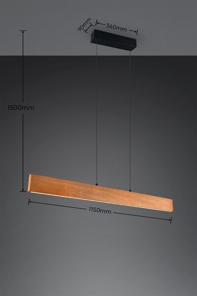 Trio 359710130 LED závesné stropné svietidlo EDGEWOOD | 27W integrovaný LED zdroj | 3100lm | 2700-6000K | stmievač | na lanku | diaľkové ovládanie