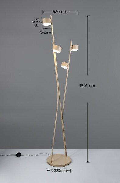 Trio 469000443 stojacia lampa CODA | 10W GX53 | vypínač