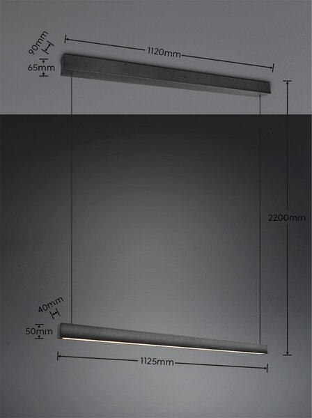 Trio 347910132 LED závesné stropné svietidlo WALLACE | 29W integrovaný LED zdroj | 3500lm | 2300+3000+4000K | sťahovacie | Trio - SwitchDimmer