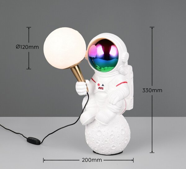 Trio R53811901 LED stolná lampička STRONG | 2W integrovaný LED zdroj | 100lm | 2700K | vypínač | rgb - farebné