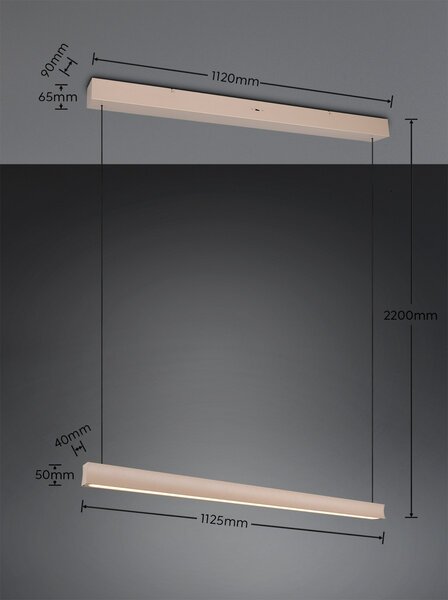 Trio 347910143 LED závesné stropné svietidlo WALLACE | 29W integrovaný LED zdroj | 3500lm | 2300+3000+4000K | sťahovacie | Trio - SwitchDimmer