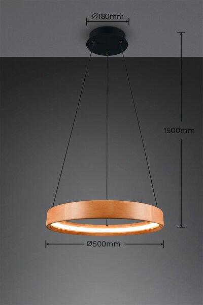 Trio 355030130 LED závesné stropné svietidlo LYNWOOD | 28W integrovaný LED zdroj | 3300lm | 3000K | Trio - SwitchDimmer | na lanku