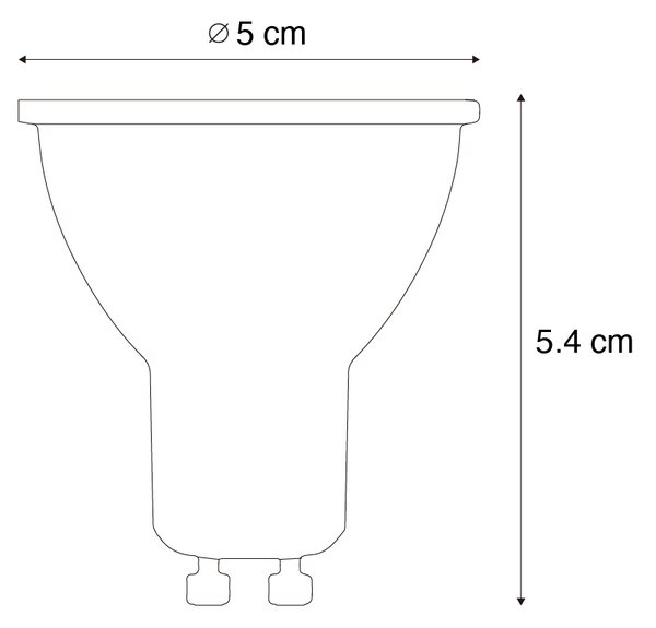 Sada 5 GU10 50mm LED žiaroviek číra 3,5W 330 lm 3000K