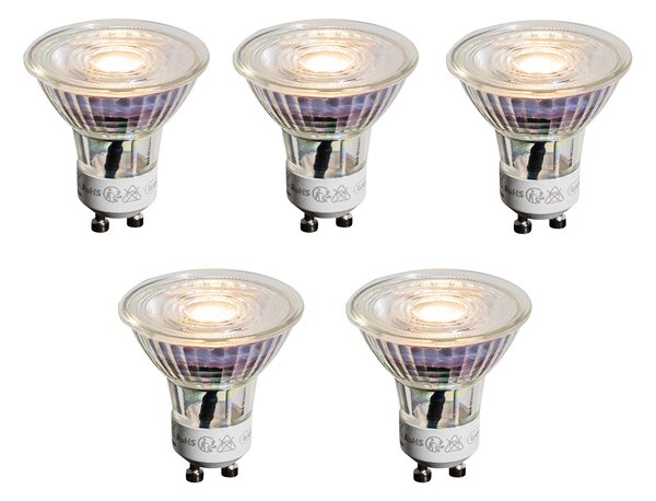 Sada 5 GU10 50mm LED žiaroviek číra 3,5W 330 lm 3000K