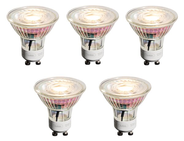 Sada 5 stmievateľných LED žiaroviek GU10 50 mm číra 4,9 W 450 lm 2700 K