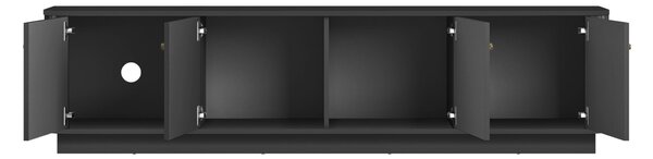 TV skrinka Vespera 4D 187 cm na sokli - čierna / zlatá