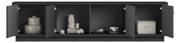 TV skrinka Vesper 4D 187 cm - čierna / čierne úchytky