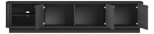 TV skrinka Vespera 3D 187 cm na sokli - čierna / zlatá