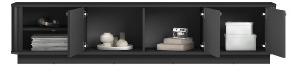 TV skrinka Vespera 3D 187 cm na sokli - čierna / zlatá