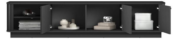 TV skrinka Vesper 3D 187 cm - čierna / čierne úchytky