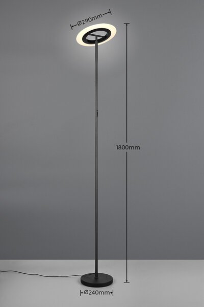Trio R43411132 LED stojacia lampa SANBA | 17W integrovaný LED zdroj | 1900lm | 2700-6500K | diaľkové ovládanie | stmievač | rgb - farebné